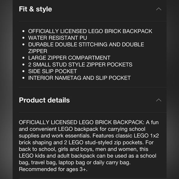 Lego Brick 15” Backpack - Holographic NWT - Picture 5 of 9